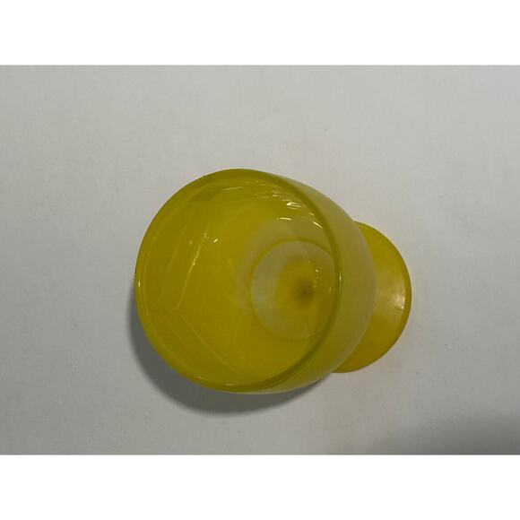 Vintage Large Frost Green, Frost Yellow, & Amber Goblets Impressed Star Pattern - Picture 4 of 14